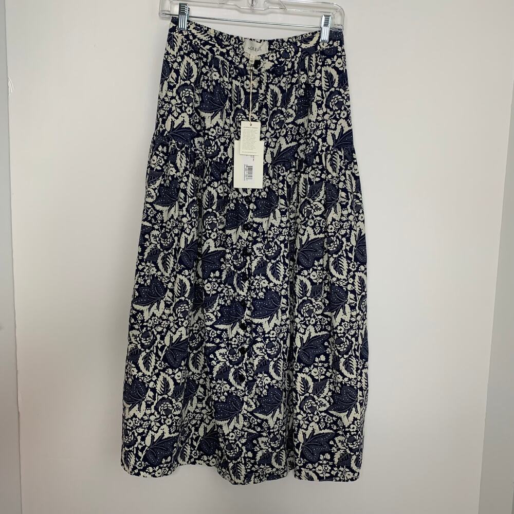 The Great Boating Skirt Navy Falling Leaves Women’s New Small - Picture 2 of 16